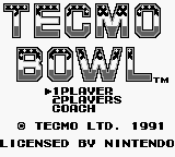 Tecmo Bowl title screen for GameBoy